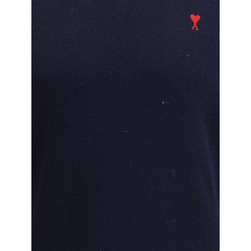 Sweat-shirt en coton bleu Ami Paris