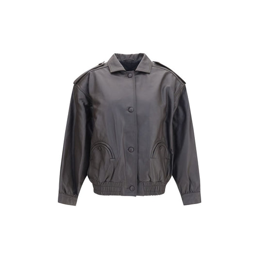 Blazé Milano Blouson Bomber Noir en Agneau Ovis Aries