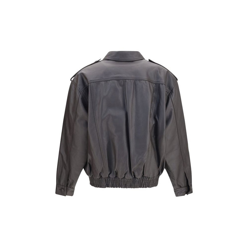 Blazé Milano Blouson Bomber Noir en Agneau Ovis Aries