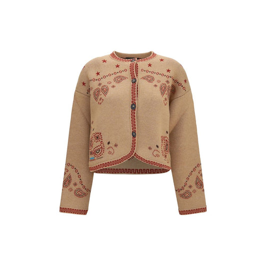 Veste longue en laine marron Oves Aries Alanui