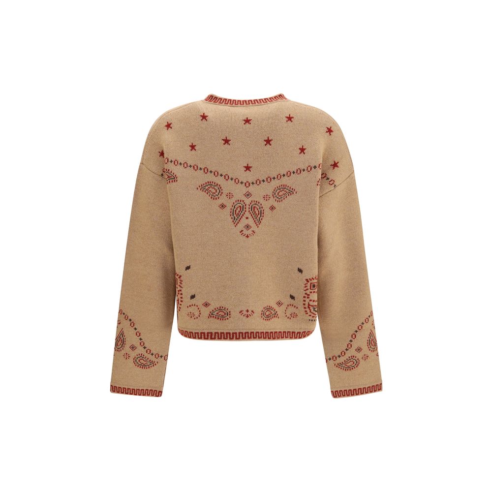 Veste longue en laine marron Oves Aries Alanui