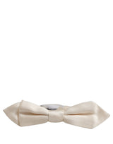 Nœud papillon Dolce & Gabbana pour homme, blanc, 100 % soie, tour de cou réglable