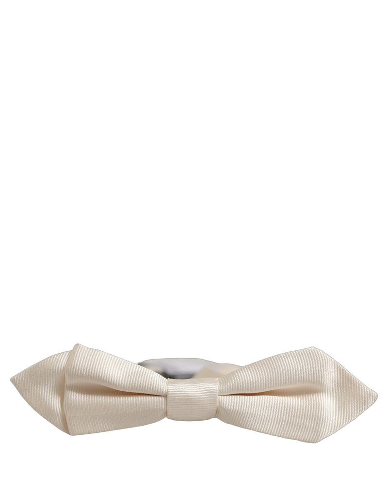Nœud papillon Dolce & Gabbana pour homme, blanc, 100 % soie, tour de cou réglable