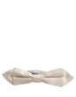Dolce & Gabbana Men White 100% Silk Adjustable Neck Papillon Bow Tie