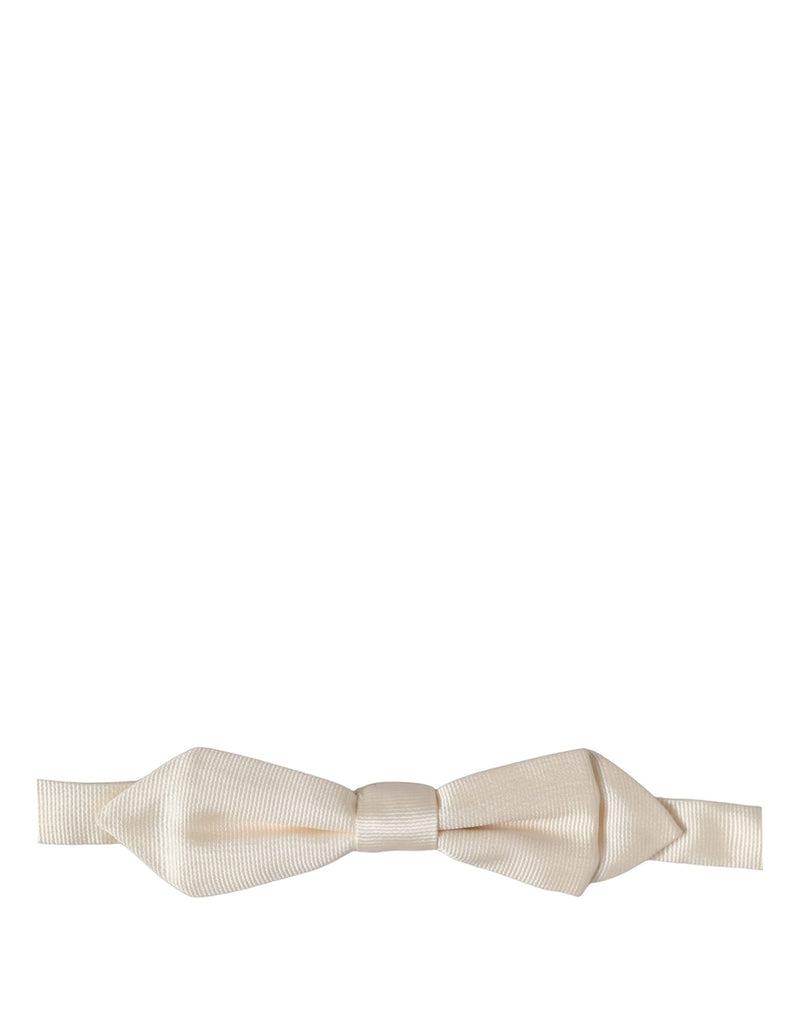 Nœud papillon Dolce & Gabbana pour homme, blanc, 100 % soie, tour de cou réglable