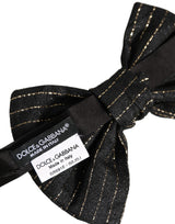 Nœud papillon papillon réglable en soie à fines rayures noires pour homme Dolce & Gabbana