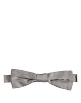 Nœud papillon papillon réglable Dolce & Gabbana pour homme 100 % soie gris