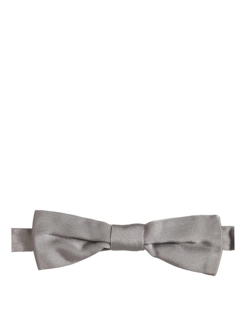 Nœud papillon papillon réglable Dolce & Gabbana pour homme 100 % soie gris