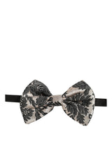 Dolce & Gabbana Homme Noir Argent Floral Nœud Papillon Réglable