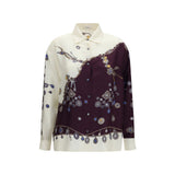 Chemise en soie à motifs multicolores Versace
