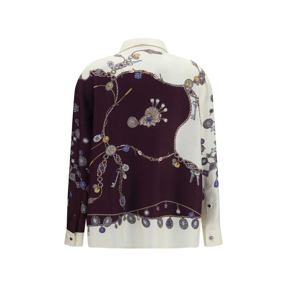 Chemise en soie à motifs multicolores Versace