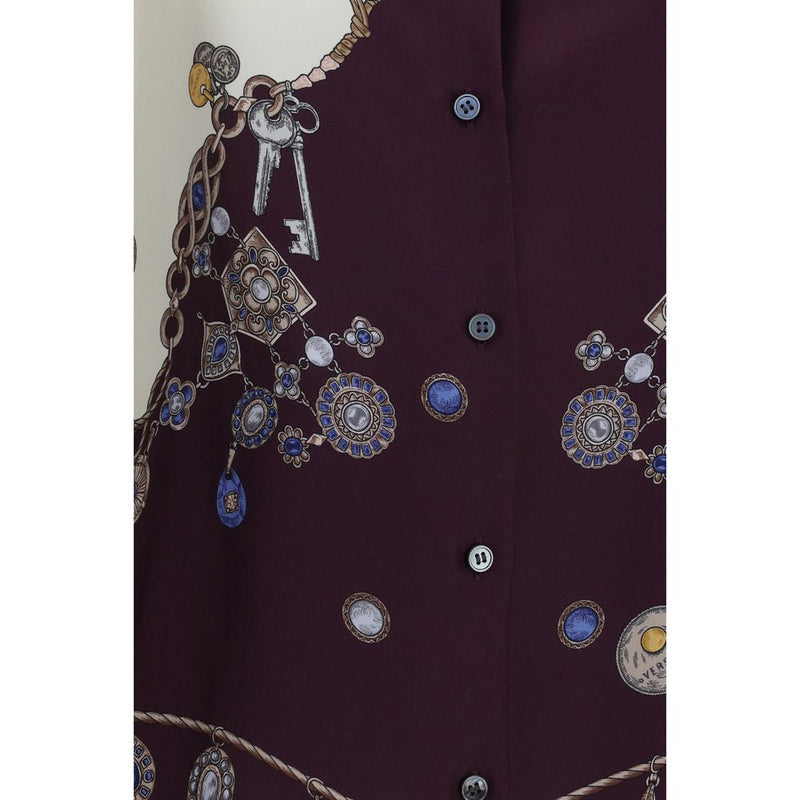 Chemise en soie à motifs multicolores Versace