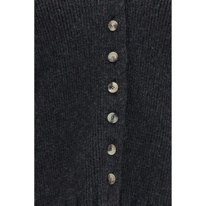 Khaite Gray Cashmere Cardigan