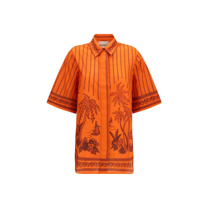 Alemais Orange Cotton Pattern Shirt