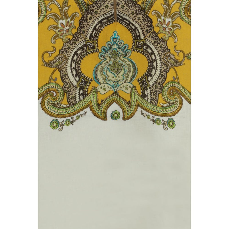 Chemise à motifs en lin beige Alemais