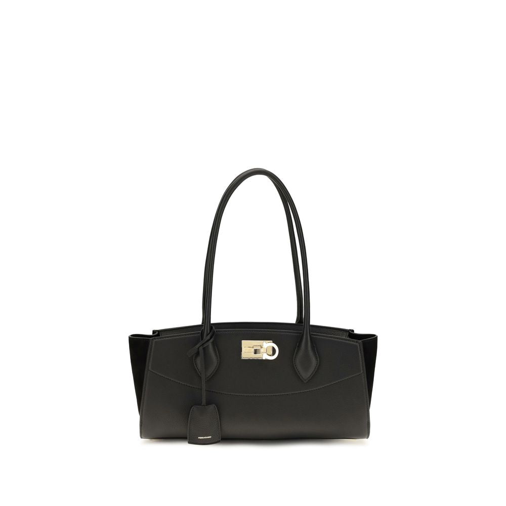 Sac bandoulière Ferragamo Bos Taurus en cuir de veau noir
