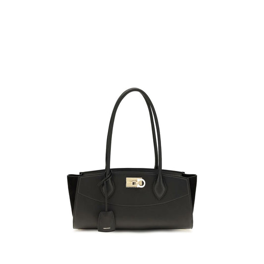 Sac bandoulière Ferragamo Bos Taurus en cuir de veau noir