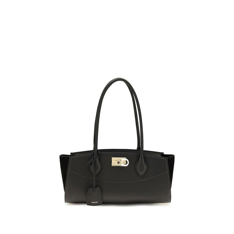 Sac bandoulière Ferragamo Bos Taurus en cuir de veau noir