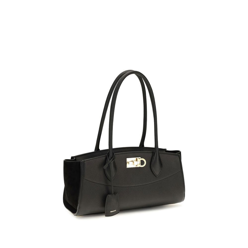 Sac bandoulière Ferragamo Bos Taurus en cuir de veau noir