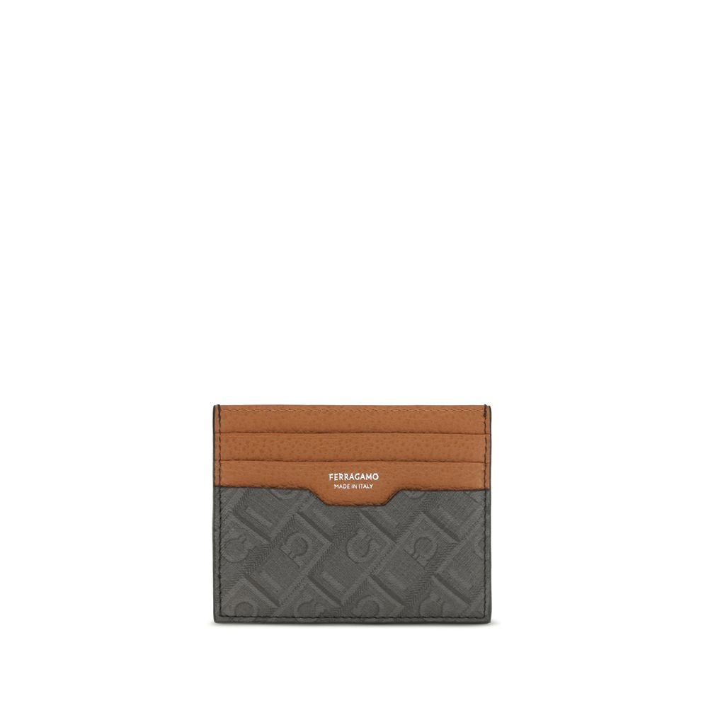 Portefeuille Ferragamo Bos Taurus en cuir de veau marron
