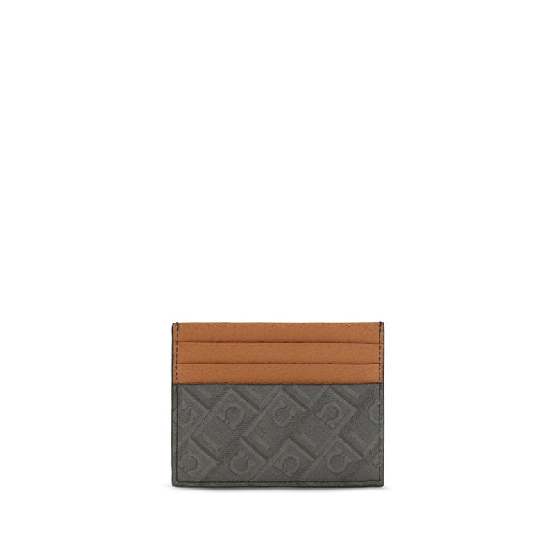 Portefeuille Ferragamo Bos Taurus en cuir de veau marron