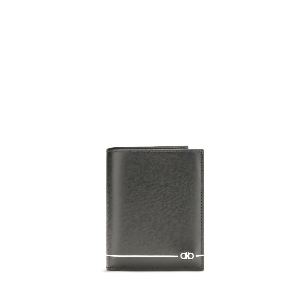 Portefeuille Ferragamo Bos Taurus en cuir de veau noir