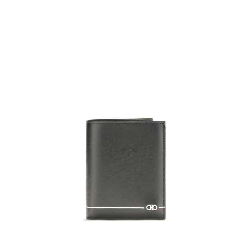 Portefeuille Ferragamo Bos Taurus en cuir de veau noir