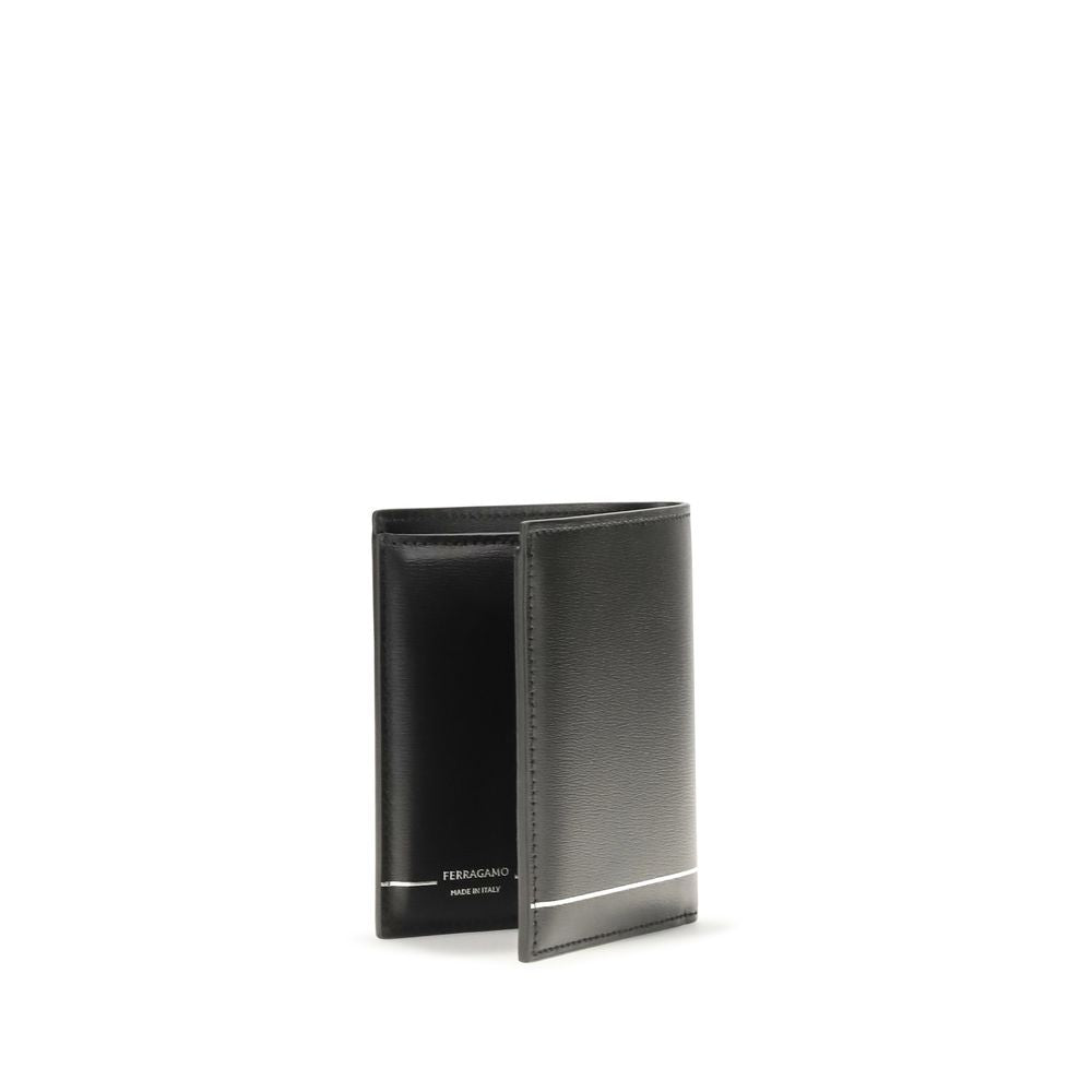 Portefeuille Ferragamo Bos Taurus en cuir de veau noir