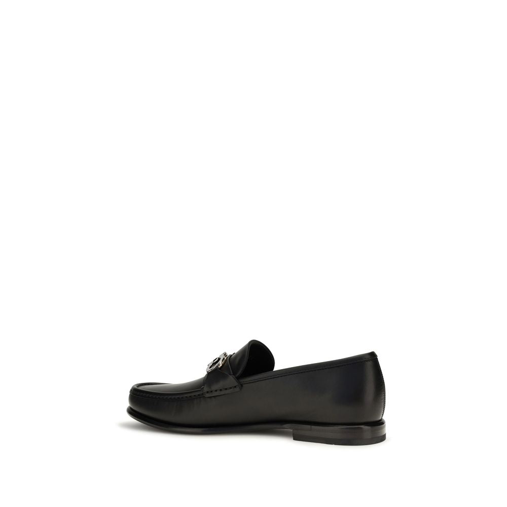 Mocassins à enfiler Ferragamo Bos Taurus en cuir de veau noir