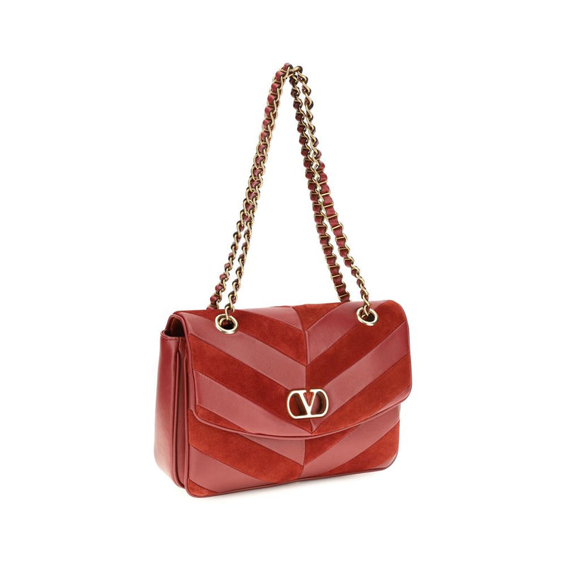 Sac porté épaule en cuir suédé multicolore Valentino Garavani