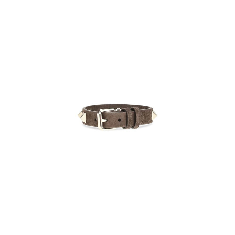 Bracelet Valentino Garavani Bos Taurus en cuir de veau marron