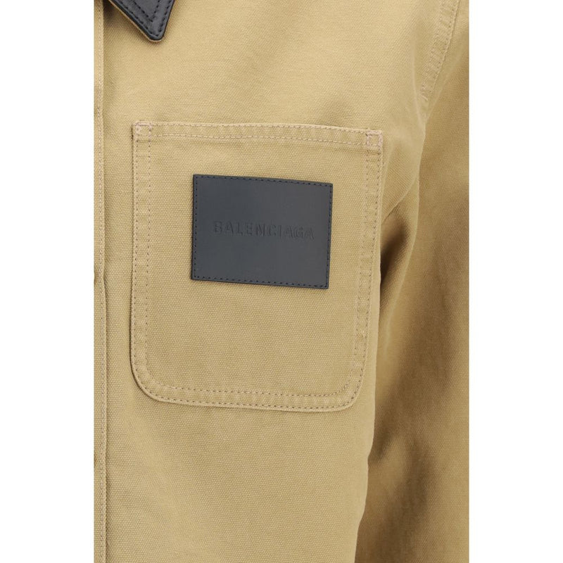 Veste longue Balenciaga en coton beige