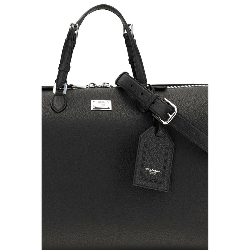 Dolce & Gabbana Black Calf Leather Bos Taurus Briefcase