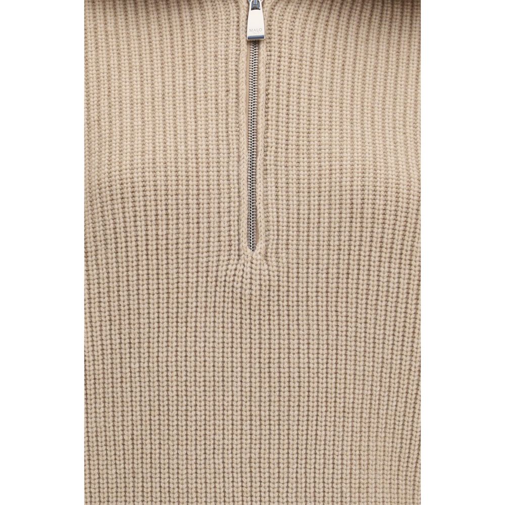 Malo Beige Cashmere Polo Shirt