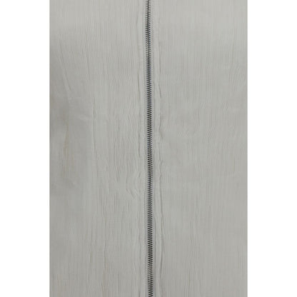 Gongdid Design White Polyester Full-Length Jacket
