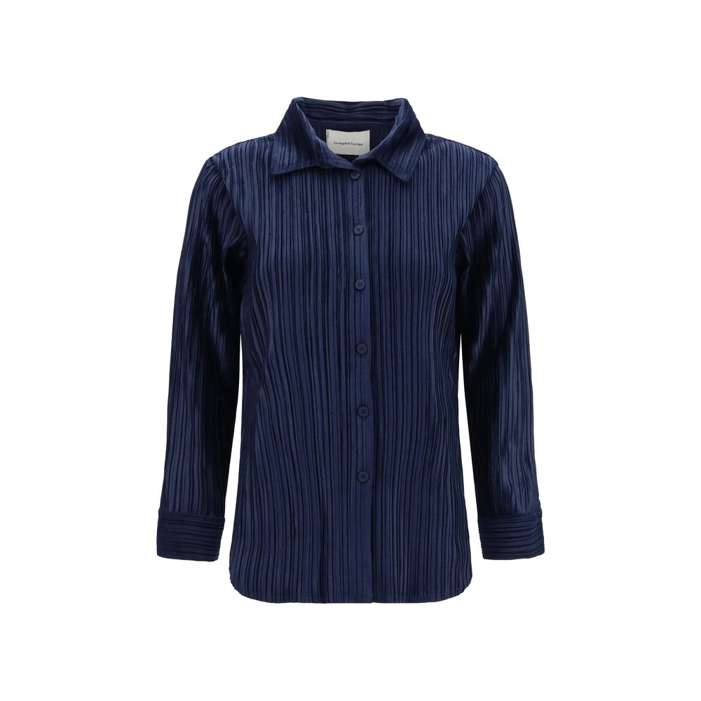 Chemise Gongdid Design en polyester bleu