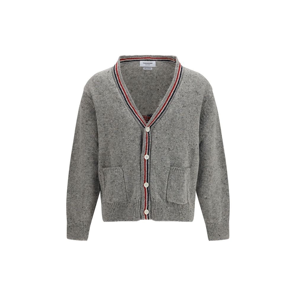 Cardigan Thom Browne en laine grise Oves Aries