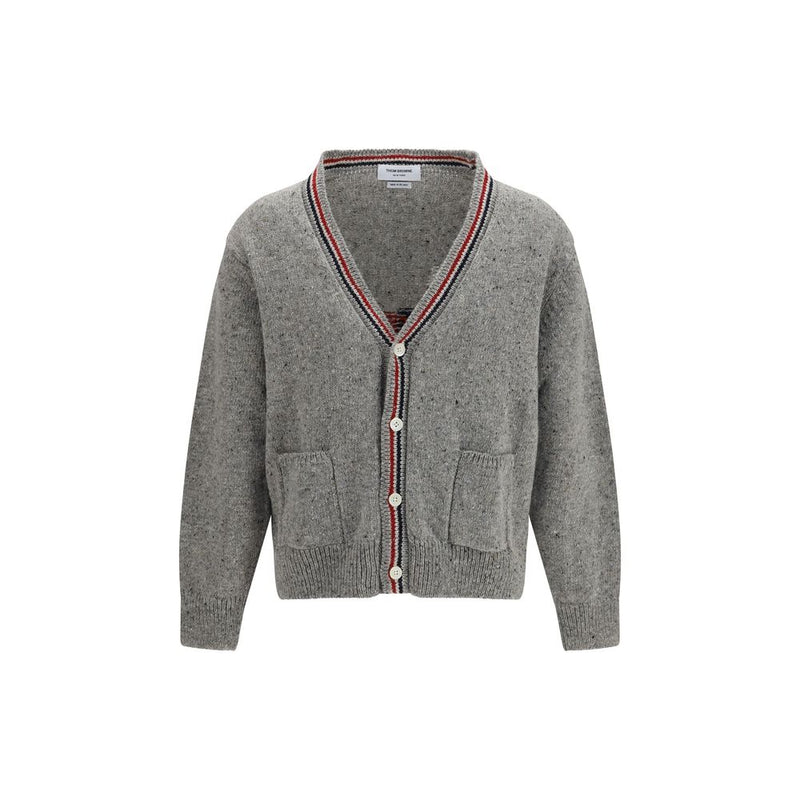 Cardigan Thom Browne en laine grise Oves Aries