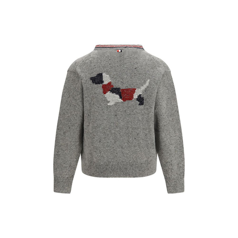 Cardigan Thom Browne en laine grise Oves Aries