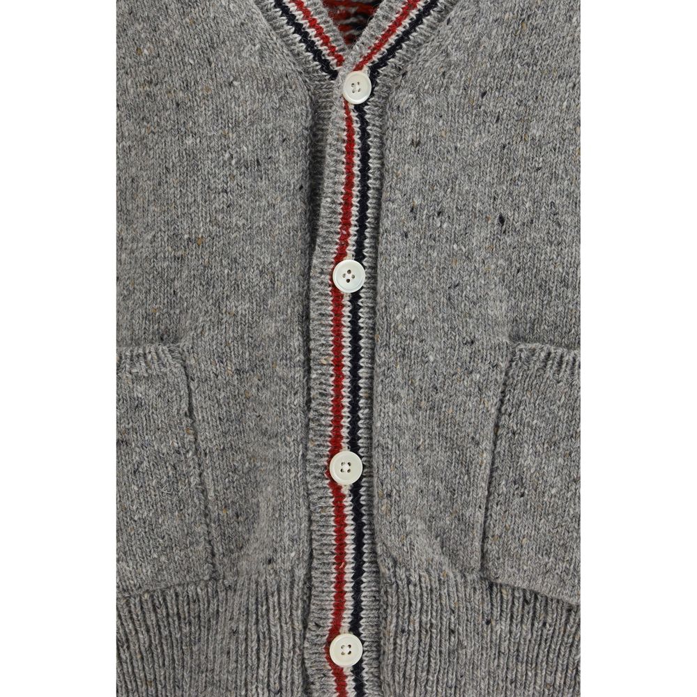 Cardigan Thom Browne en laine grise Oves Aries