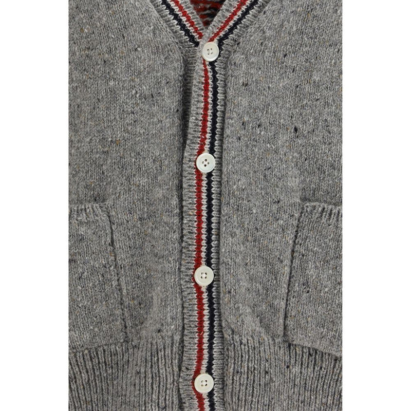 Cardigan Thom Browne en laine grise Oves Aries