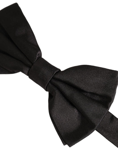 Dolce & Gabbana Men Black 100% Silk Adjustable Neck Papillon Bow Tie