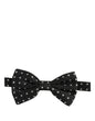 Dolce & Gabbana Black White Polka Dot Adjustable Neck Papillon Bow Tie