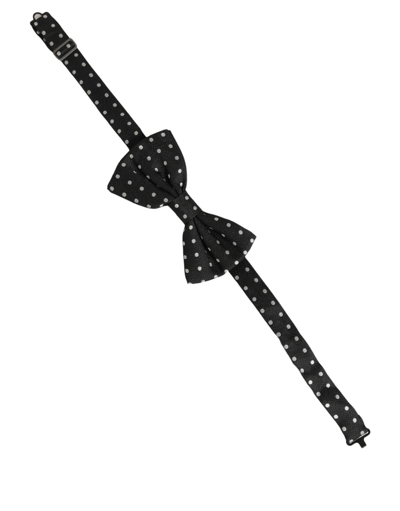 Nœud papillon ajustable Dolce &amp; Gabbana à pois noirs et blancs