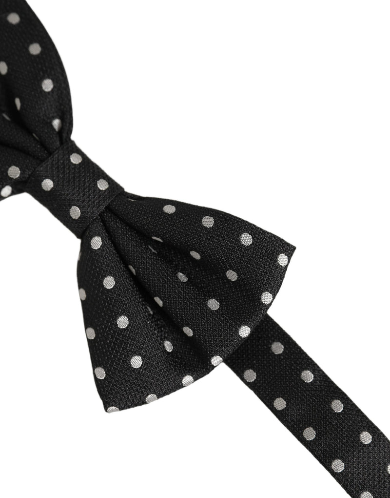 Nœud papillon ajustable Dolce &amp; Gabbana à pois noirs et blancs