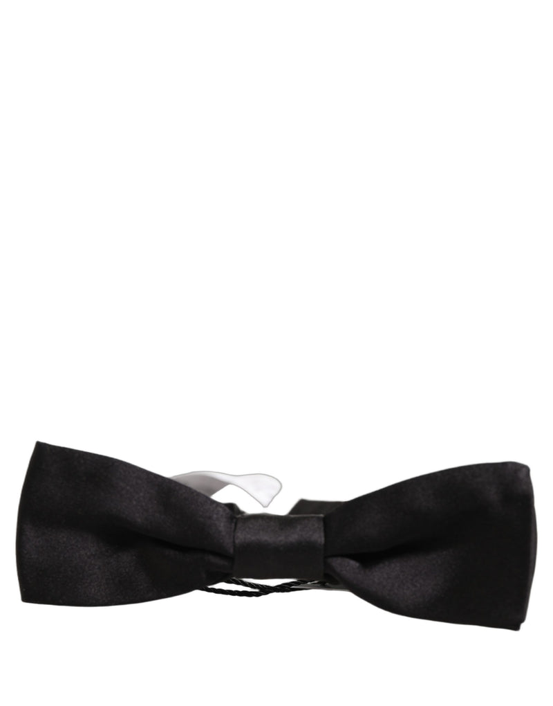Dolce & Gabbana Men Black 100% Silk Adjustable Neck Papillon Bow Tie