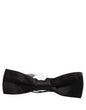 Dolce & Gabbana Men Black 100% Silk Adjustable Neck Papillon Bow Tie