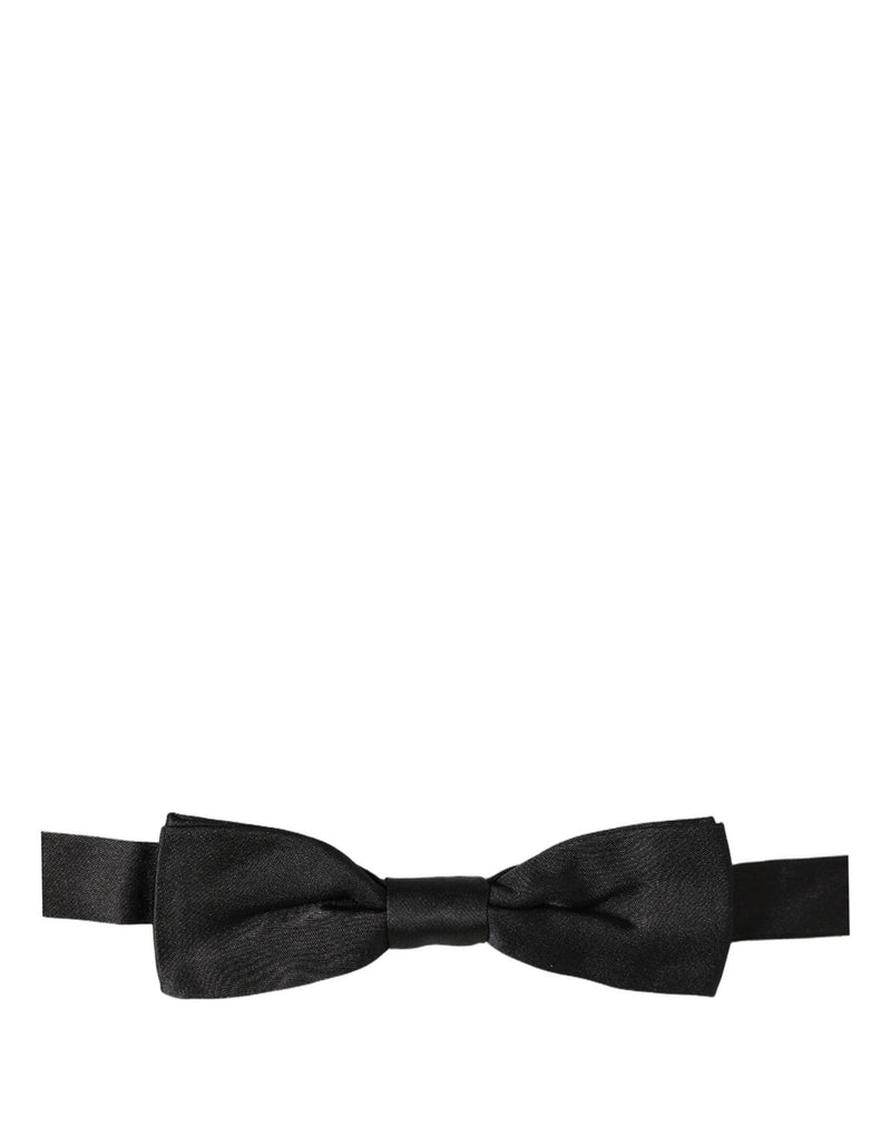 Dolce & Gabbana Men Black 100% Silk Adjustable Neck Papillon Bow Tie