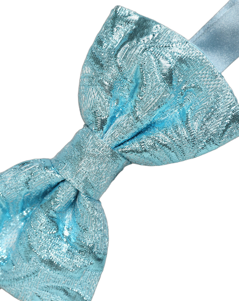 Nœud papillon papillon réglable en brocart floral Dolce & Gabbana Light Blue