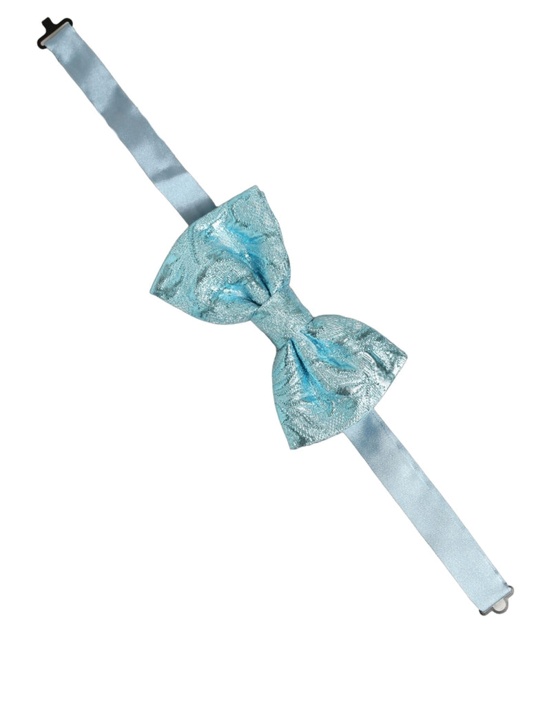 Nœud papillon papillon réglable en brocart floral Dolce & Gabbana Light Blue
